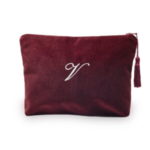 Pochette classica velluto colore Rosso Bordeaux