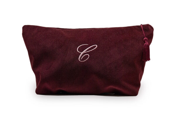 Pochette maxi velluto colore Rosso Bordeaux