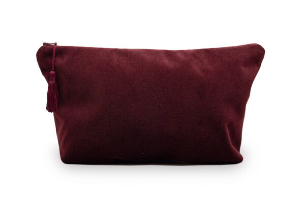 Pochette maxi velluto colore Rosso Bordeaux