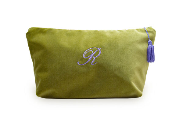 Pochette maxi velluto colore Verde Oliva