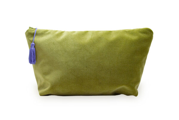 Pochette maxi velluto colore Verde Oliva