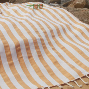 Telo mare in cotone 100% riciclato Colore Giallo Senape