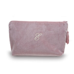 Pochette media velluto colore Rosa fronte