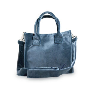 Borsa in velluto blu con tracolla