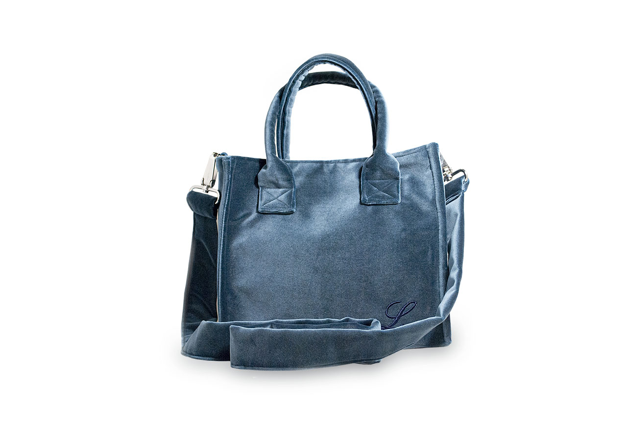 Borsa-Mini-Simo-tracolla-Blu-fronte-1 Borsa in velluto blu con tracolla
