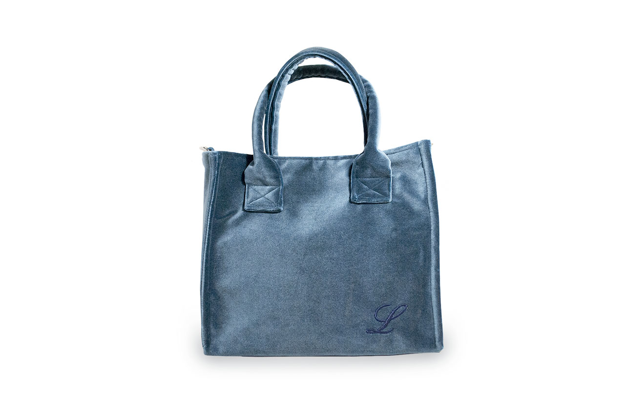 Borsa-Mini-Simo-tracolla-Blu-fronte-2 Borsa in velluto colore blu con tracolla