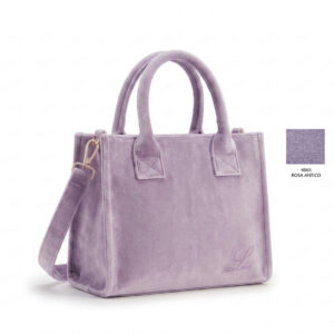 Borsa in velluto rosa antico