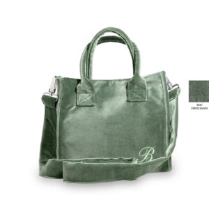 Borsa in velluto con tracolla colore Verde Salvia