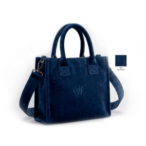 Borsa con tracolla in velluto colore Blu Scuro