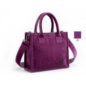 Borsa con tracolla in velluto colore Fucsia