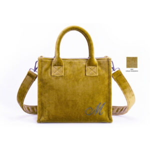 Borsa con tracolla in velluto colore Giallo Veneziano