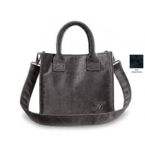 Borsa in velluto con tracolla colore Grigio Fumo