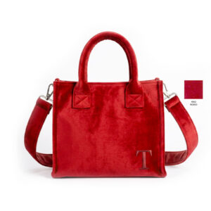 Borsa con tracolla in velluto colore Rosso