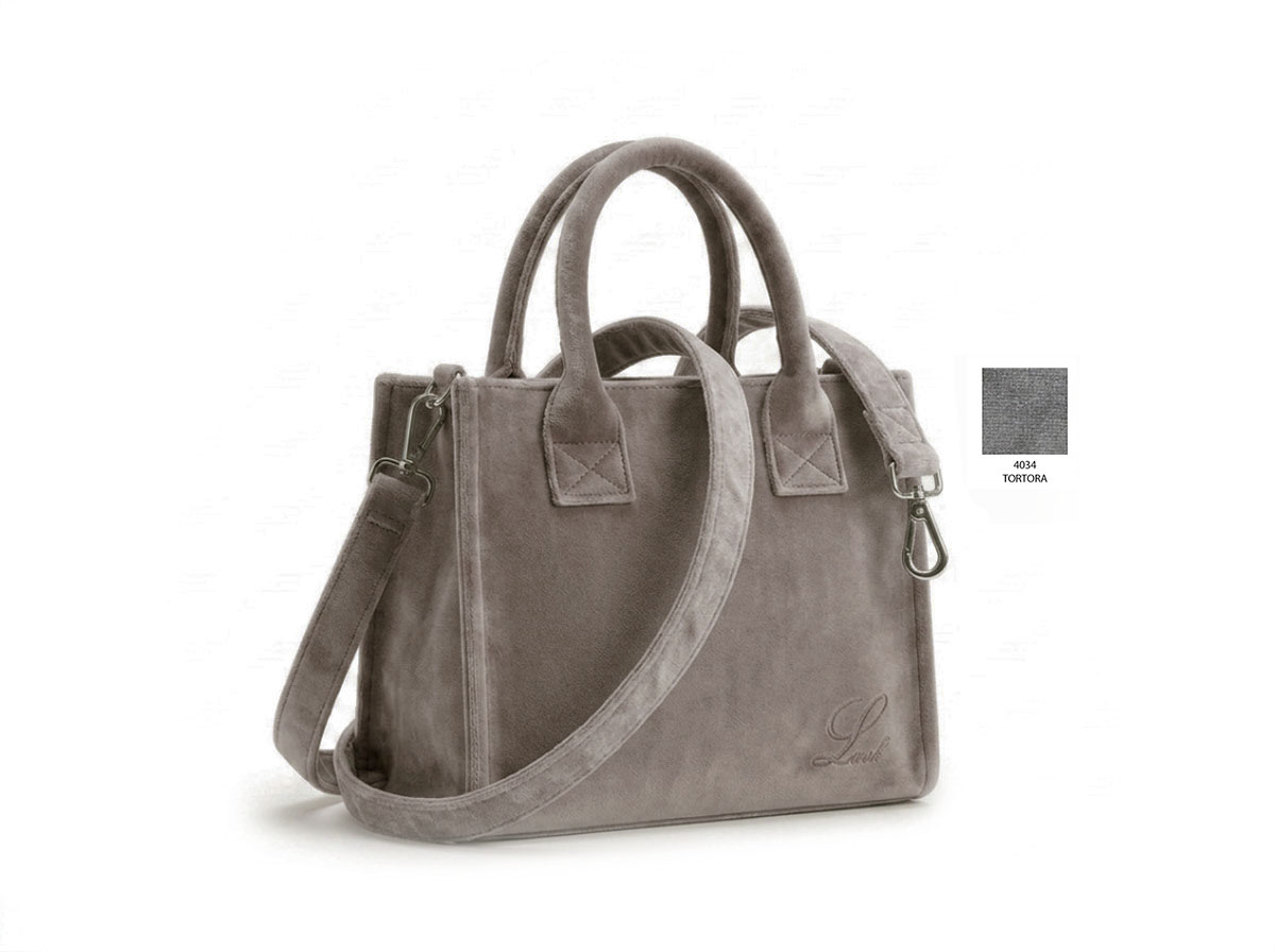 Borsa velluto colore tortora