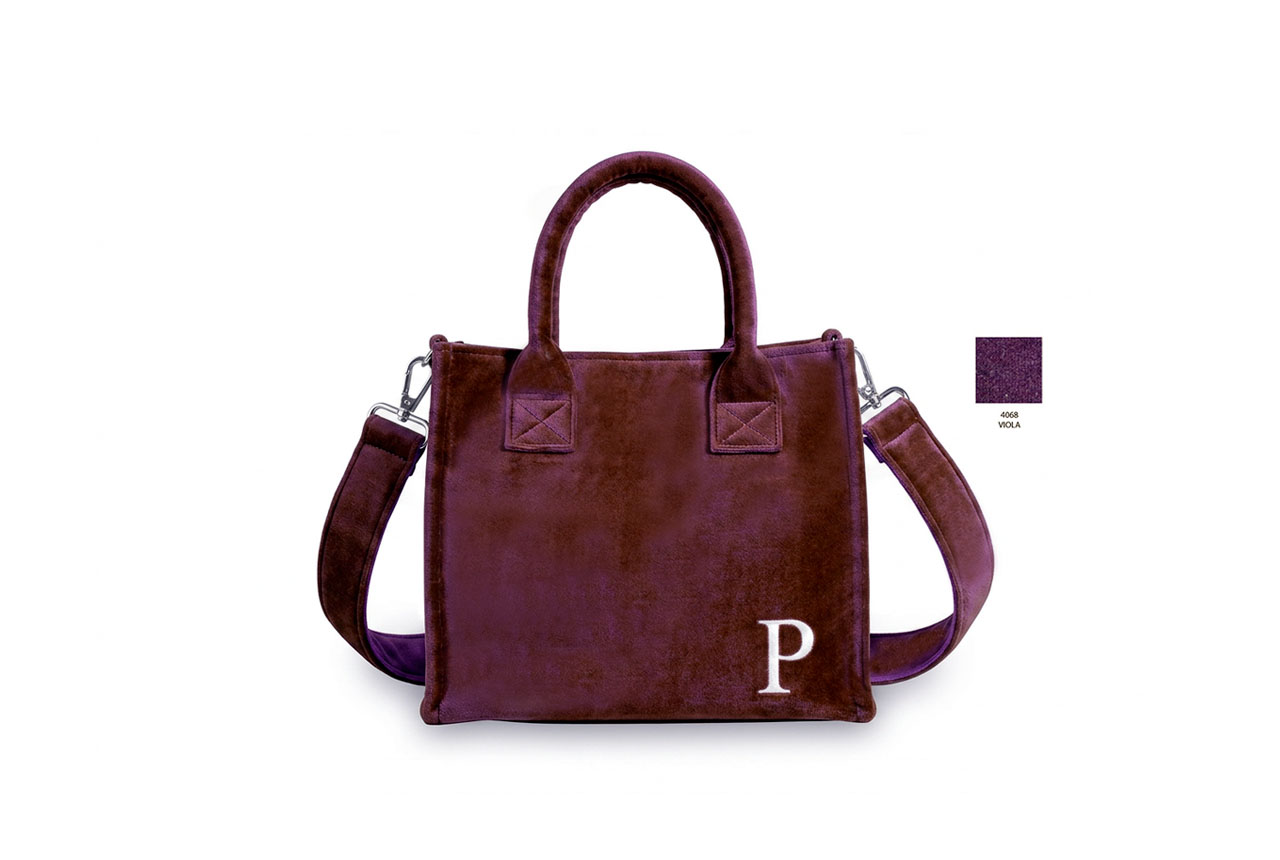 Borsa di velluto con tracolla colore Viola Borsa con tracolla viola