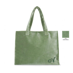 Borsa grande con tracolla in velluto colore Verde Natura
