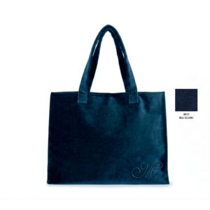 Borsa grande velluto blu scuro