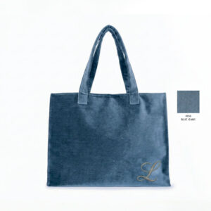 Borsa in velluto elegante colore blue jeans