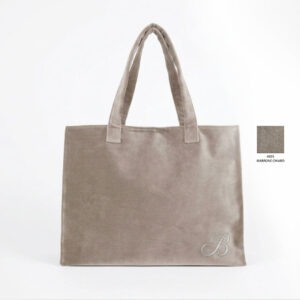 Vendita Borsa grande con manici a spalla in velluto colore Marrone chiaro