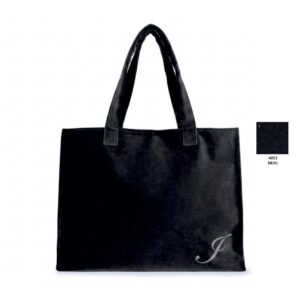 Borsa grande con manici a spalla in velluto colore Nero