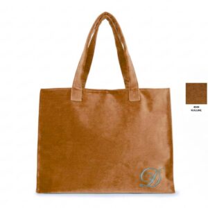 Borsa grande con manici a spalla in velluto colore Ruggine